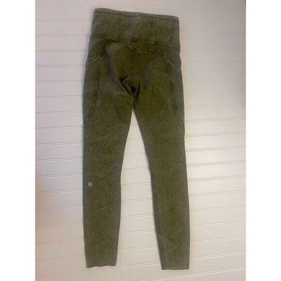 Lululemon Fast and Free High Rise Tight Leggings Ice Wash Moss Green Womens 4 - Picture 6 of 9